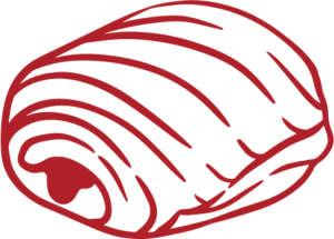 Illustration de la chocolatine en rouge.